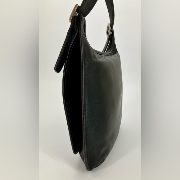 Vintage COACH Black #9135 Small Hippie Flap with Nickel Hardware - Picture 3 of 13